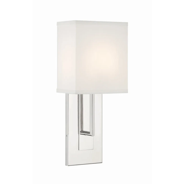Polished Nickel One Light Wall Sconce from the Brent Collection