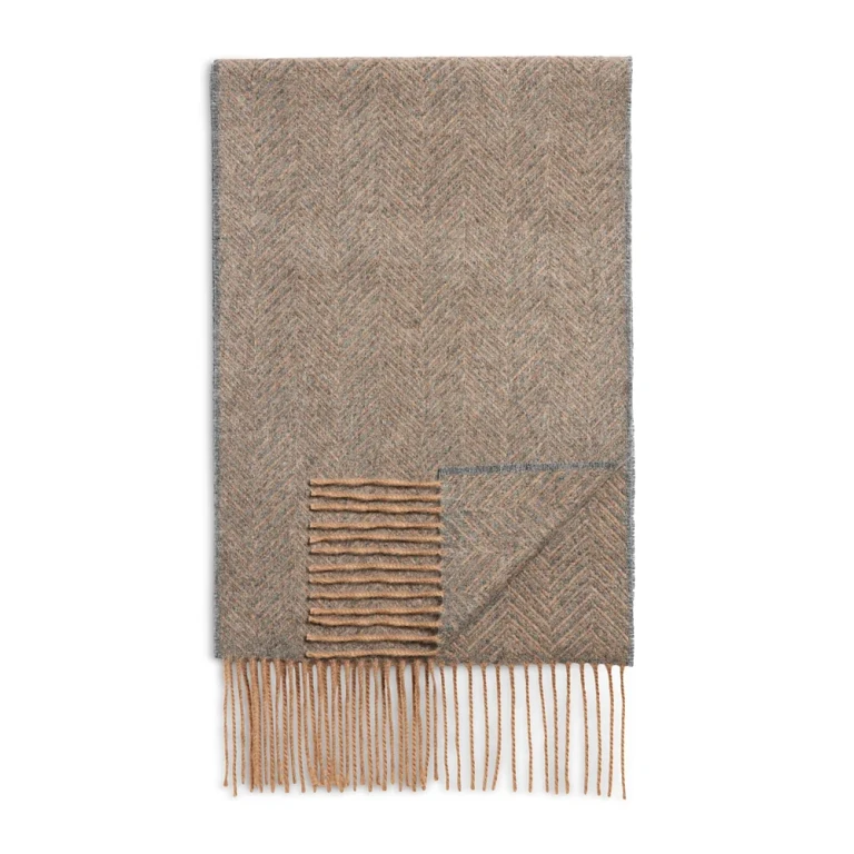 Herringbone Oversized Cashmere Scarf - Exclusive