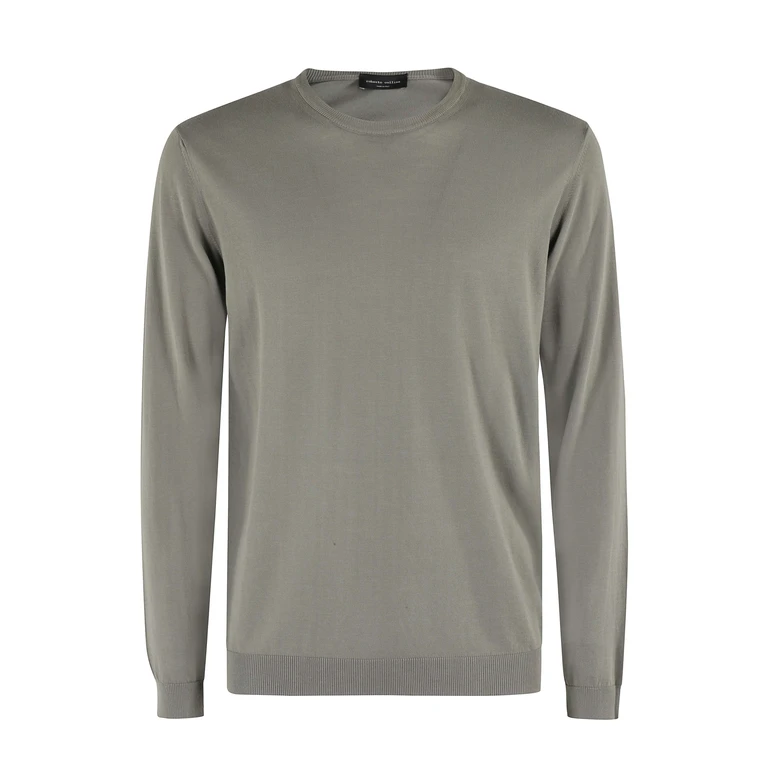 Roberto Collina Girocollo Ml Cotone Green Maglia - Men