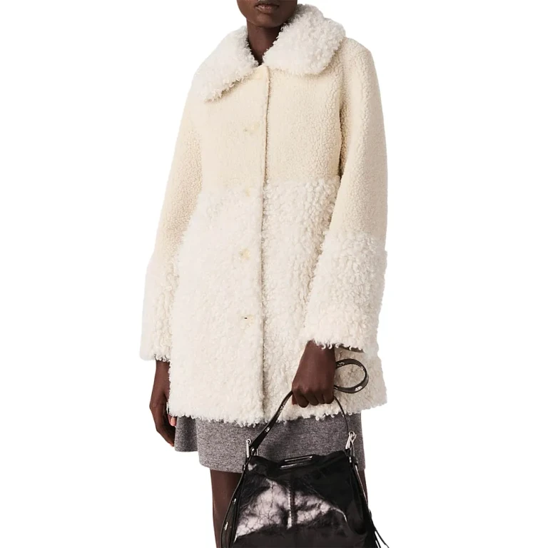 Maje Long Faux Fur Coat