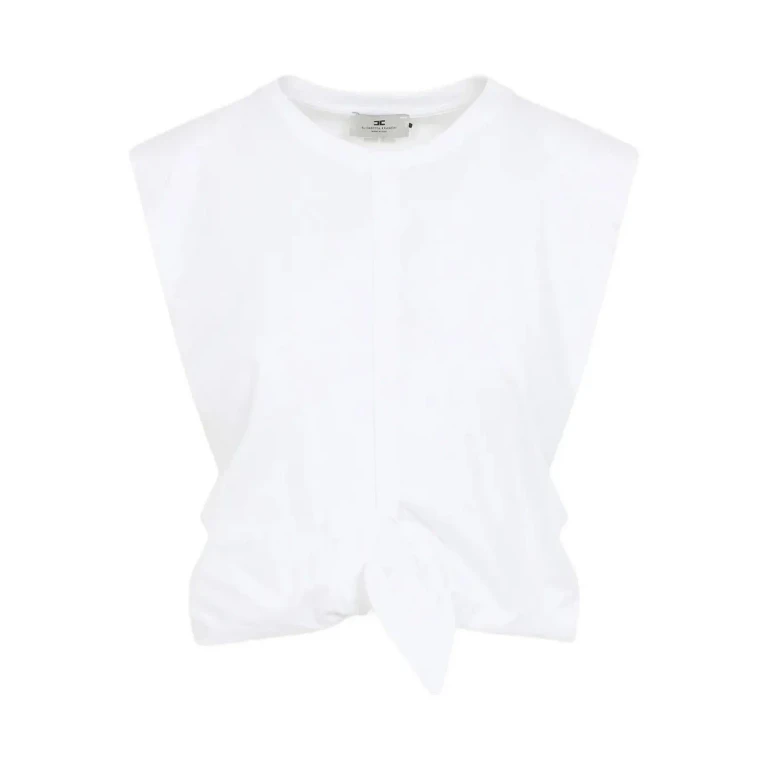 Elisabetta Franchi Pull Col Rond - Blanc