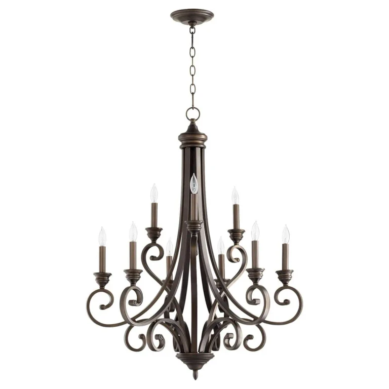 Quorum Bryant 9-Light 36" Transitional Chandelier in Oiled Bronze