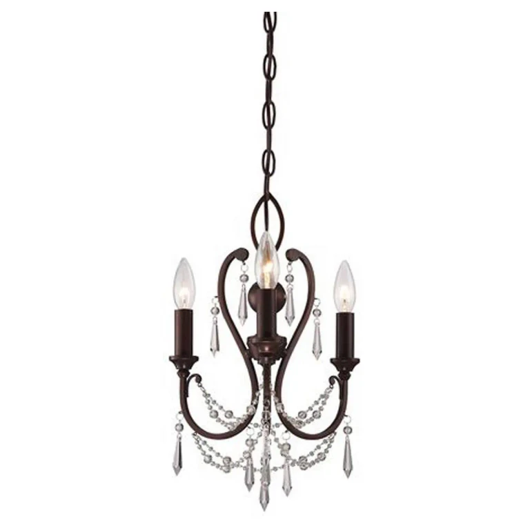 3-Light 12" Traditional Chandelier in Vintage Bronze