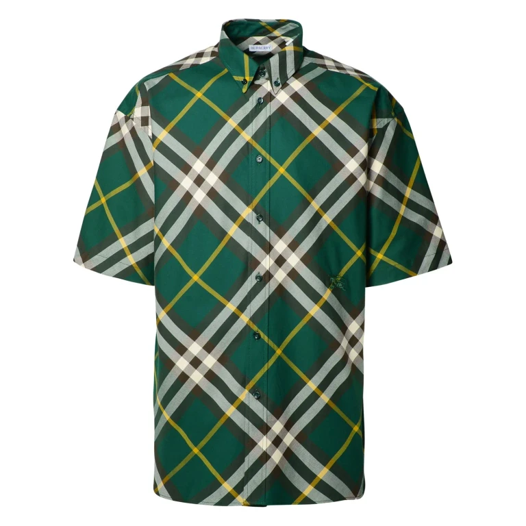 Camisa de algodão com xadrez Burberry