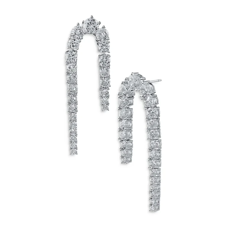 Kenneth Jay Lane Cubic Zirconia Graduated Open Arch Earrings