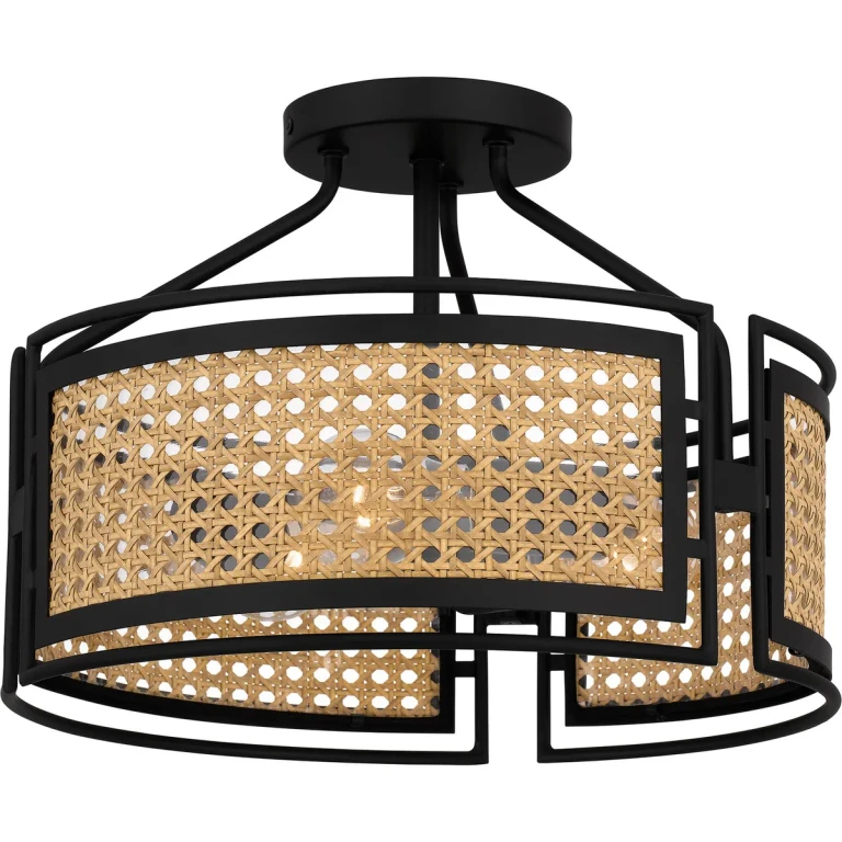 Priya 3-Light Semi-Flush Mount in Matte Black