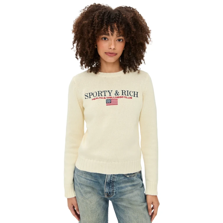 Sporty & Rich S & R Nautical Knitted Sweater Ecru L