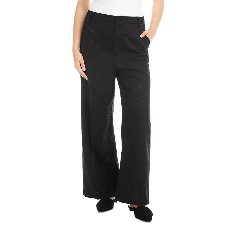 Karen Kane Rhinestone Embellished Wide Leg Trousers
