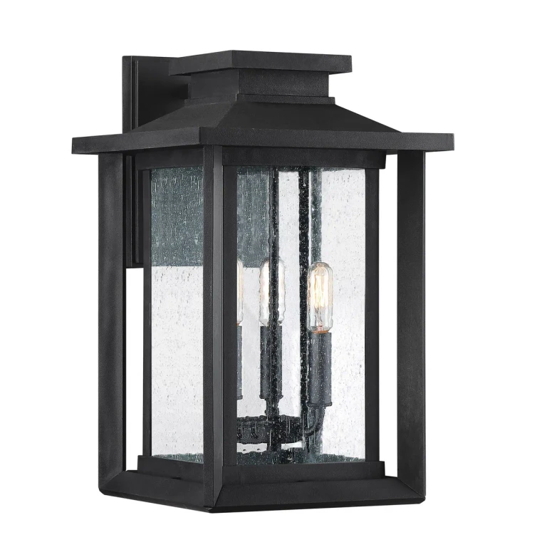Wakefield 3-Light Outdoor Wall Lantern in Earth Black
