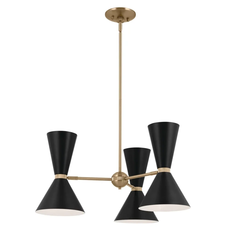 Champagne Bronze Six Light Chandelier from the Phix Collection