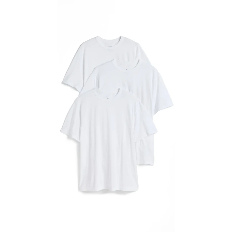 Officine Generale 3 Crew Neck Tee Pack Optical White XXL