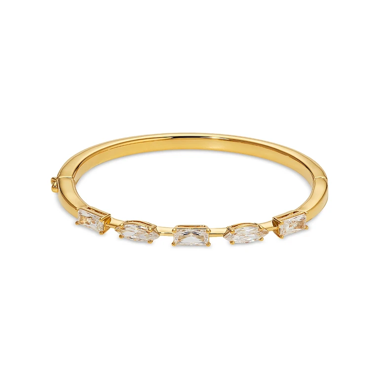 Nadri Rare Jewels Cubic Zirconia Bangle Bracelet in 18K Gold Plated