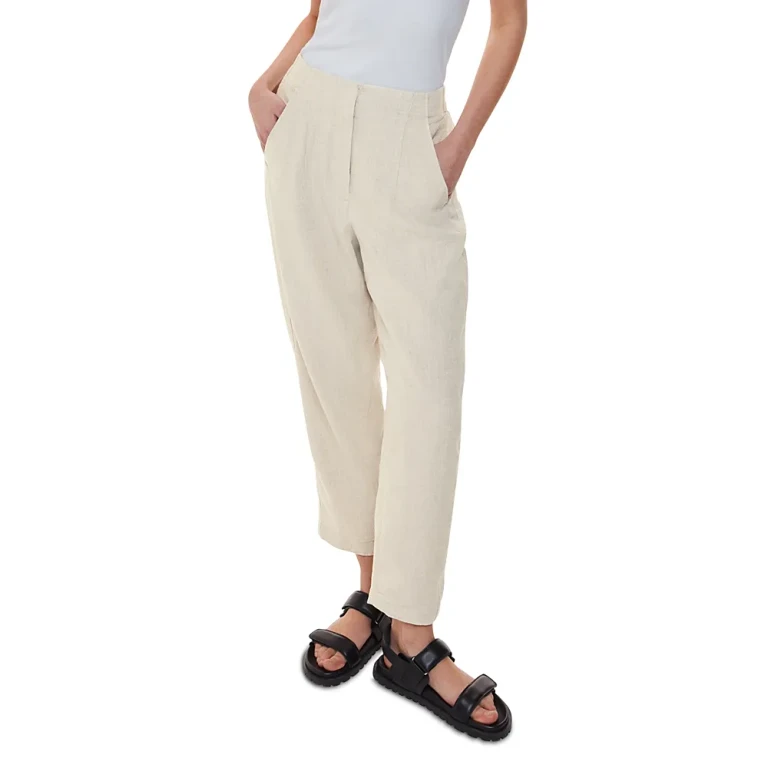 Whistles Linen Barrel Leg Pants