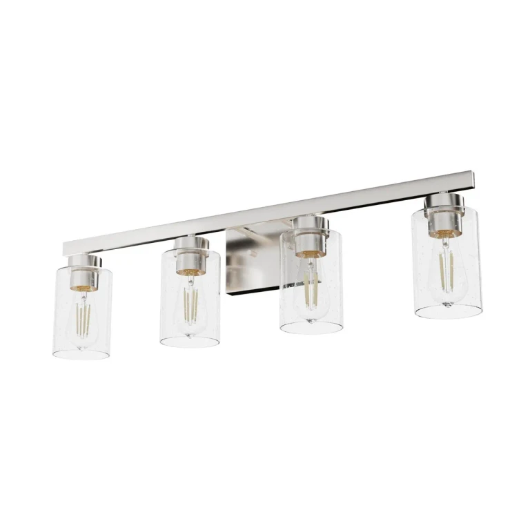 Brushed Nickel Four Light Vanity from the Hartland Collection