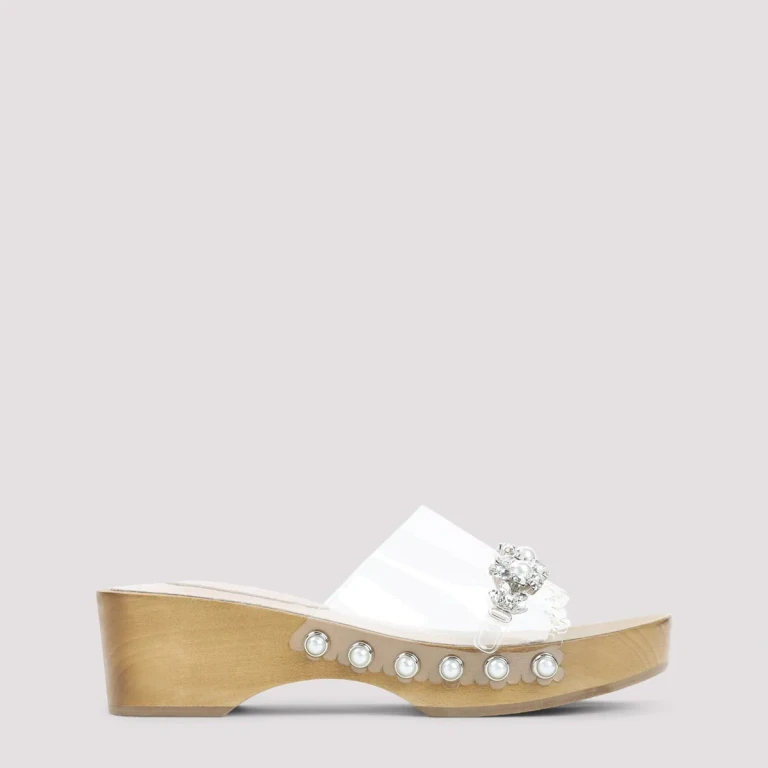 Simone Rocha Scalopped Wooden Clog Sandals