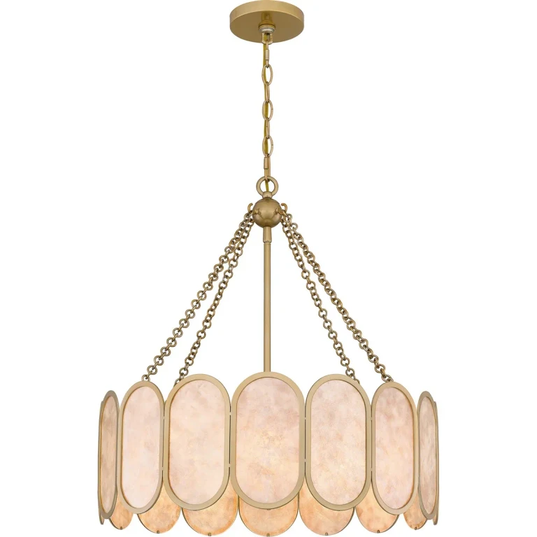 Light Gold Four Light Pendant from the Quoizel Pendant Collection