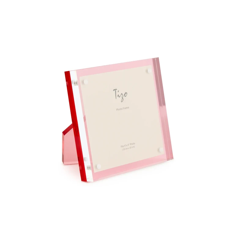 Tizo Design Lucite Frame 4x4 Pink One Size
