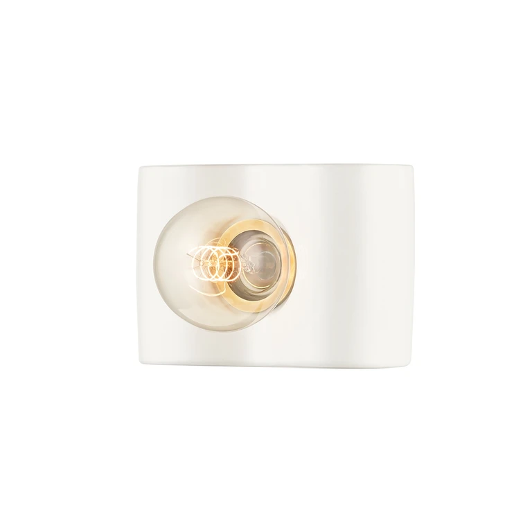 Ceramic White Bathroom Vanity Light from the Jillian Collection