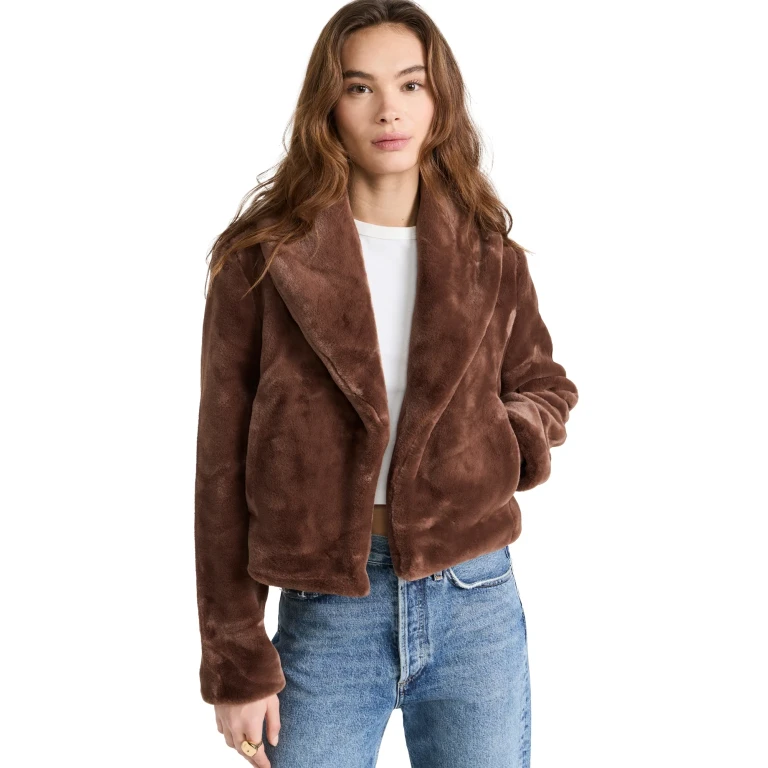 BLANKNYC Espresso Faux Fur Martini Jacket Espresso Martini S