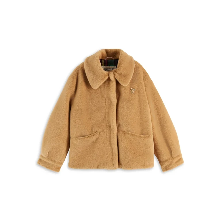 Scotch & Soda Girls' Faux Fur Jacket - Little Kid, Big Kid