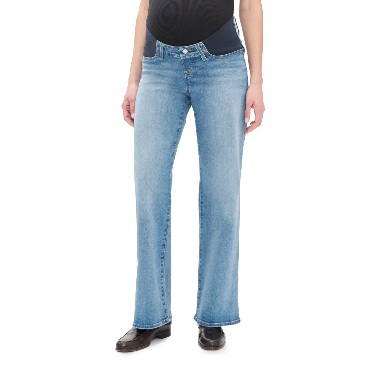 Madewell The Wide Leg Maternity Jeans Coastal Blue Wash 31