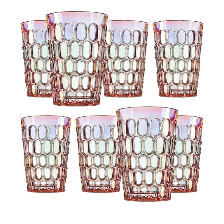 Godinger Rex Pink Highball Glasses, Set of 8