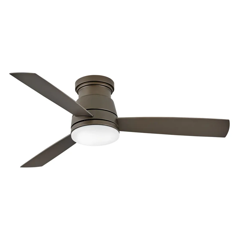 Trey LED 52" Indoor/Outdoor Flush Mount Ceiling Fan in Metallic Matte Bronze