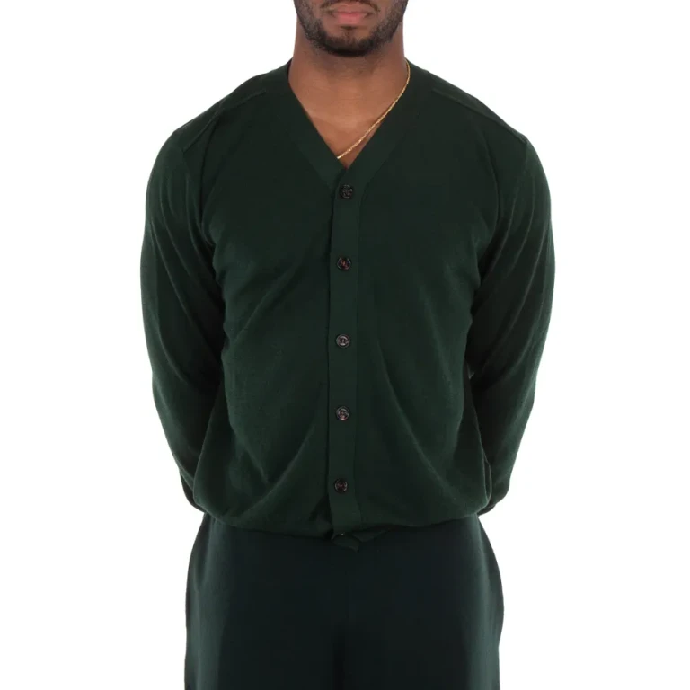 Burberry Relaxed Fit Wool V-Neck Cardigan