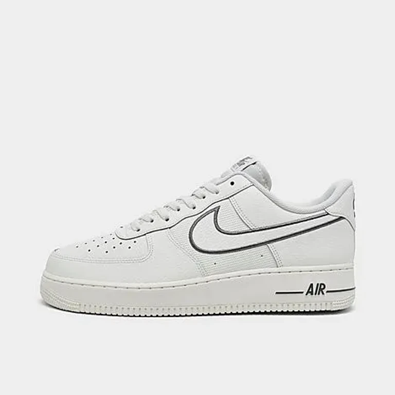 Nike Men's Air Force 1 '07 SE Casual Shoes in Black/Laser Orange/Metallic Silver Size: 7.5
