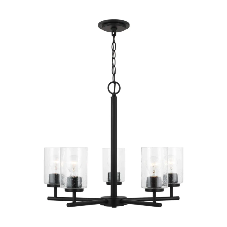 Oslo 5-Light Contemporary Chandelier in Midnight Black