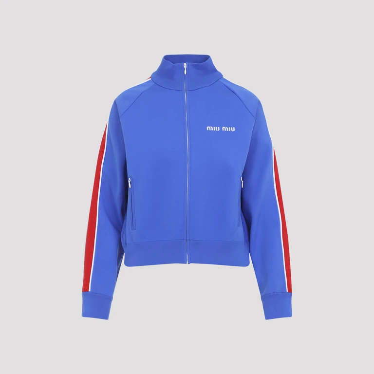 Miu Miu Cardigan Blue Polyamide Elastan Sweater - Women