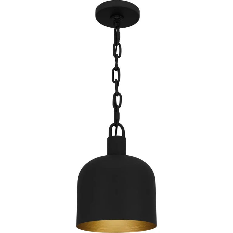 Matte Black One Light Mini Pendant from the Quoizel Piccolo Pendant Collection