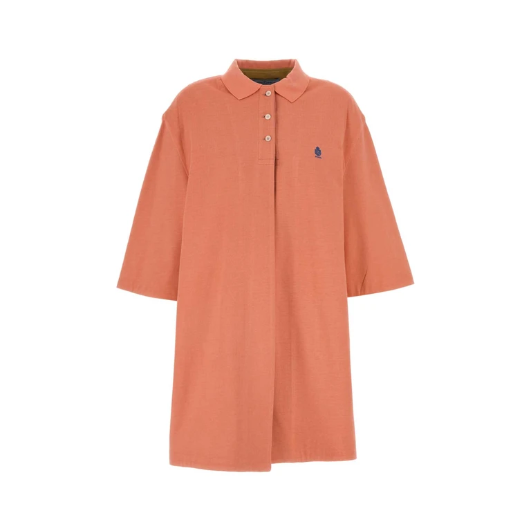 Prada Pink Piquet Overcoat Albicocca+kaki Cappotti - Women