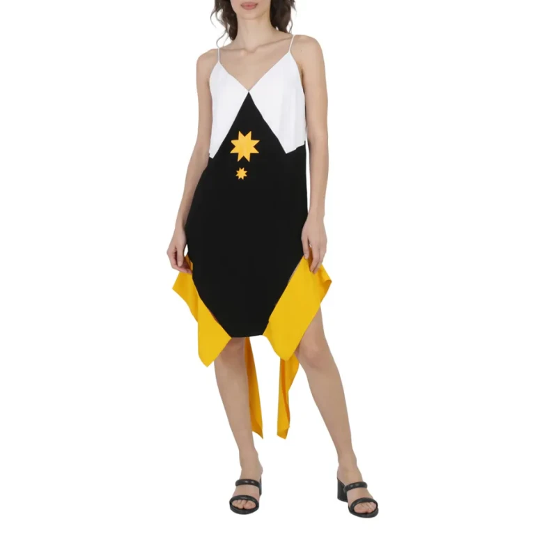 Burberry Panel-Detail Geometric Slip Dress