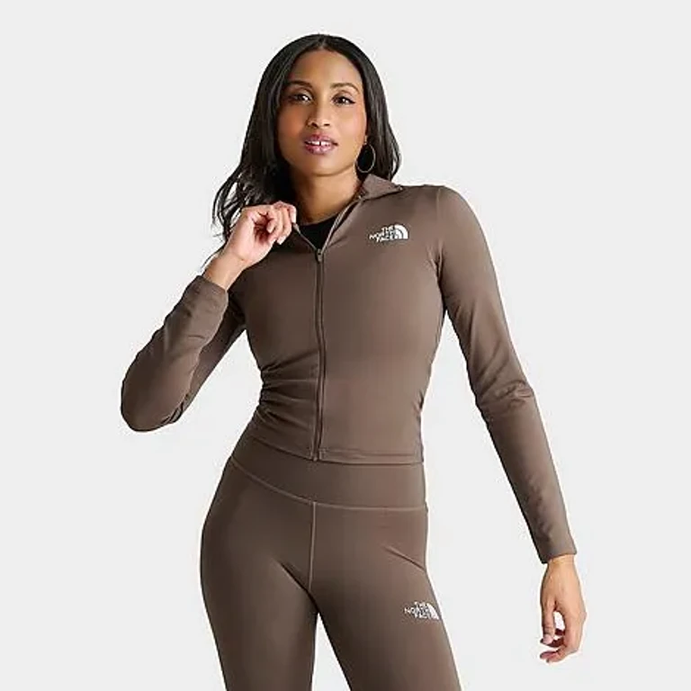 The North Face Women's Performance Full-Zip Top in Smokey Brown Size: XS