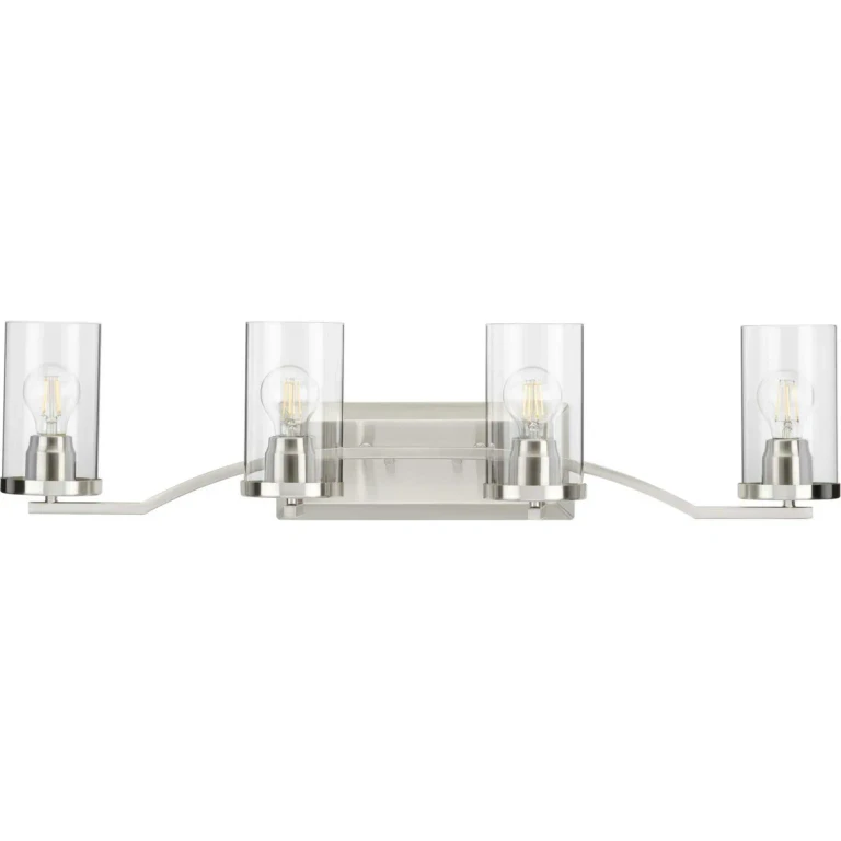 Brushed Nickel Four Light Bath from the Lassiter Collection