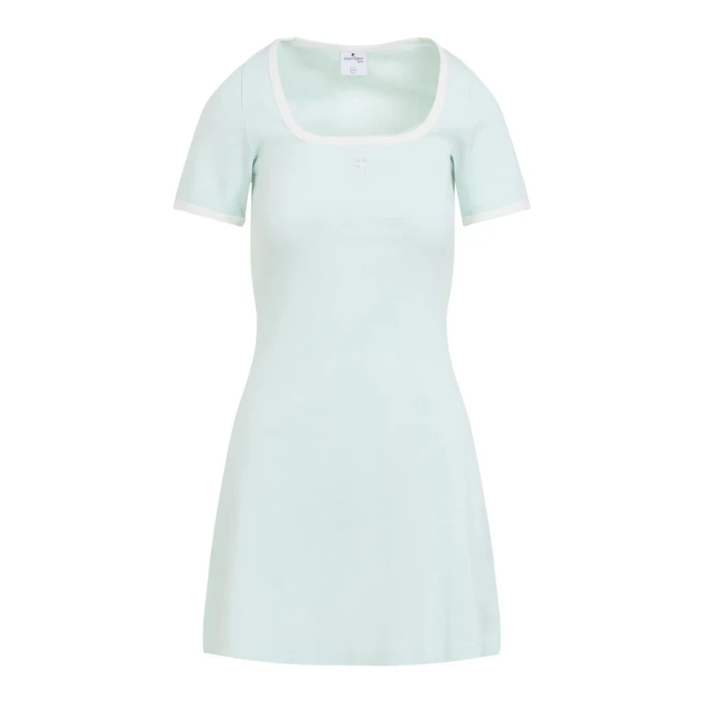 Courreges Robe Au Genou - Vert Clair