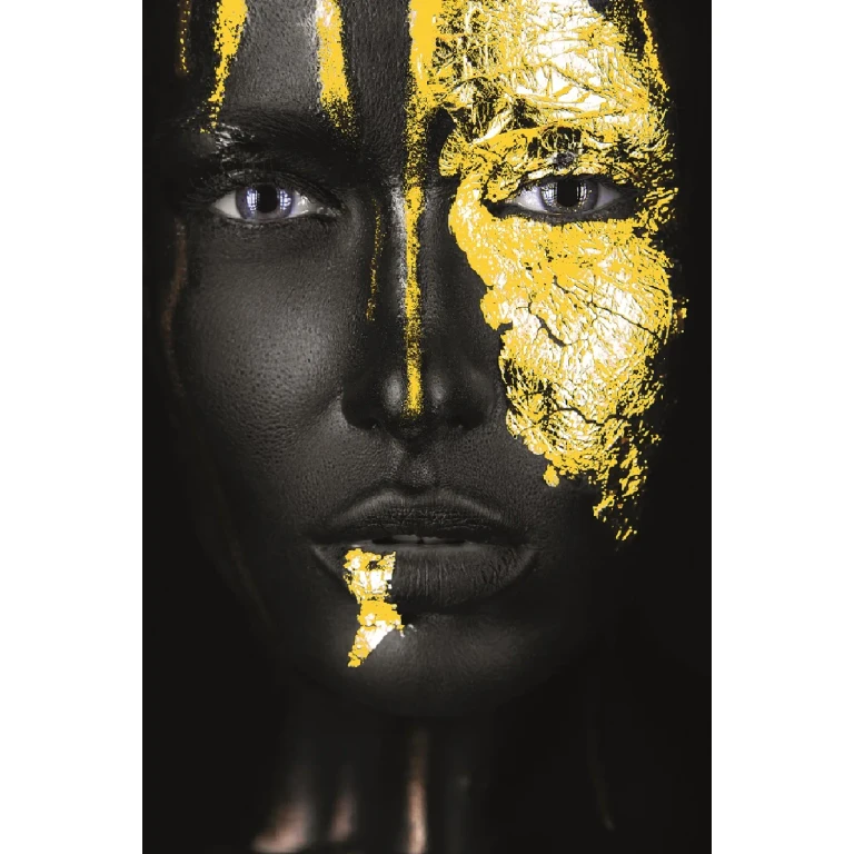 Female Visage Metal Artwork | Andrew Martin Gold Face