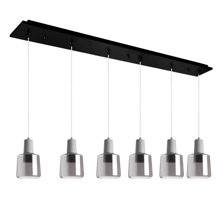 Black Smoked Glass LED Pendant from the Samson Collection