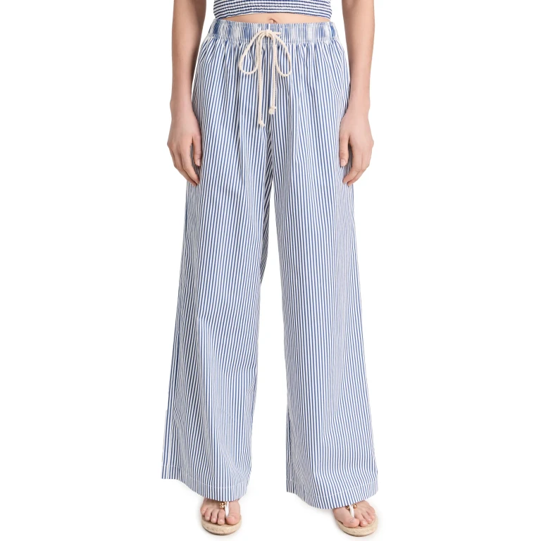 DONNI. Pop Pants Navy Stripe L