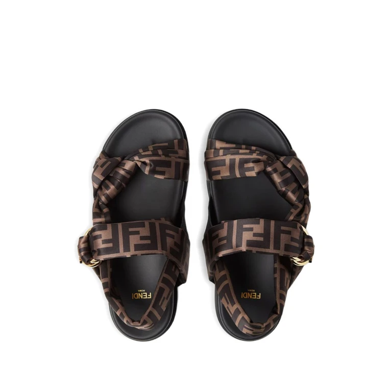 Fendi Sandals Brown Polyester - Women