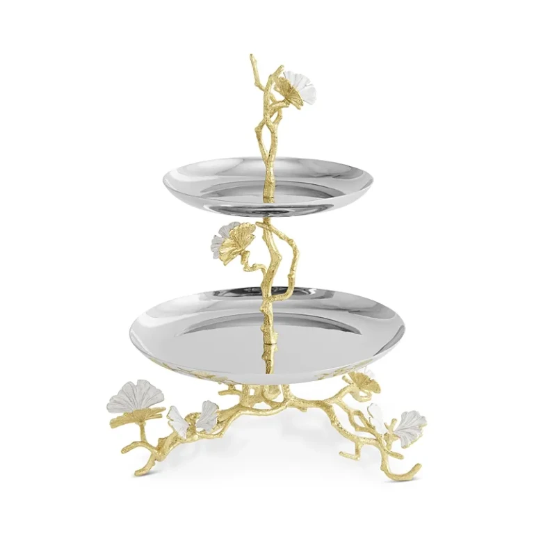 Michael Aram Butterfly Ginkgo Gold Two Tier Etagere