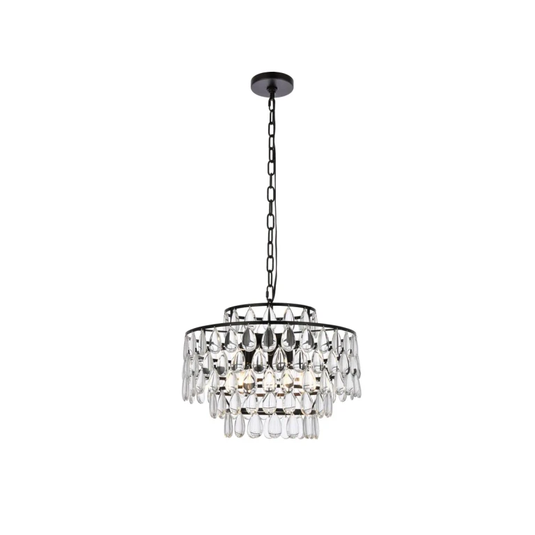 Black Five Light Pendant from the Mila Collection