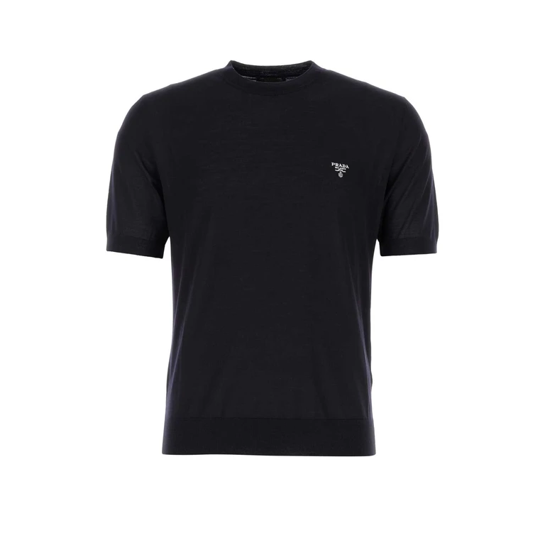Prada Midnight Blue Wool T-Shirt Bleu - Men