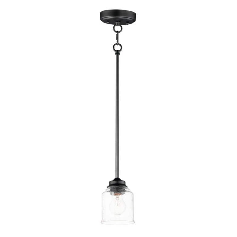 Black One Light Pendant from the Acadia Collection