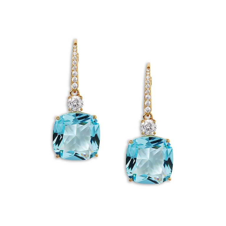 Nadri Soleil Cubic Zirconia Drop Earrings in 18K Gold Plated