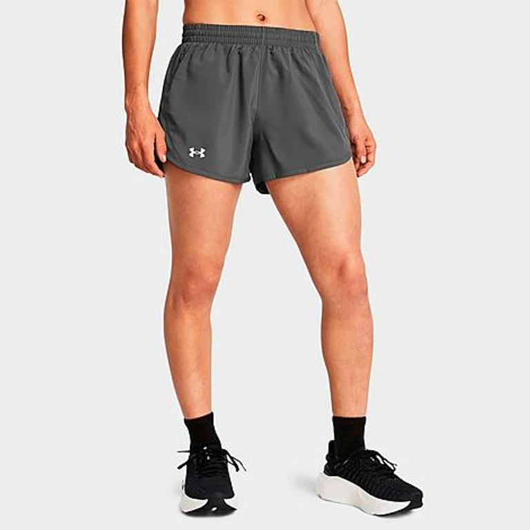 Under Armour Women's Fly-By 3'' Shorts in Castlerock/Castlerock/Reflective Size: XS