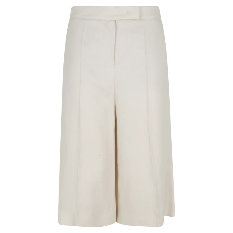 Max Mara Kaki White Lino Pantaloni - Women
