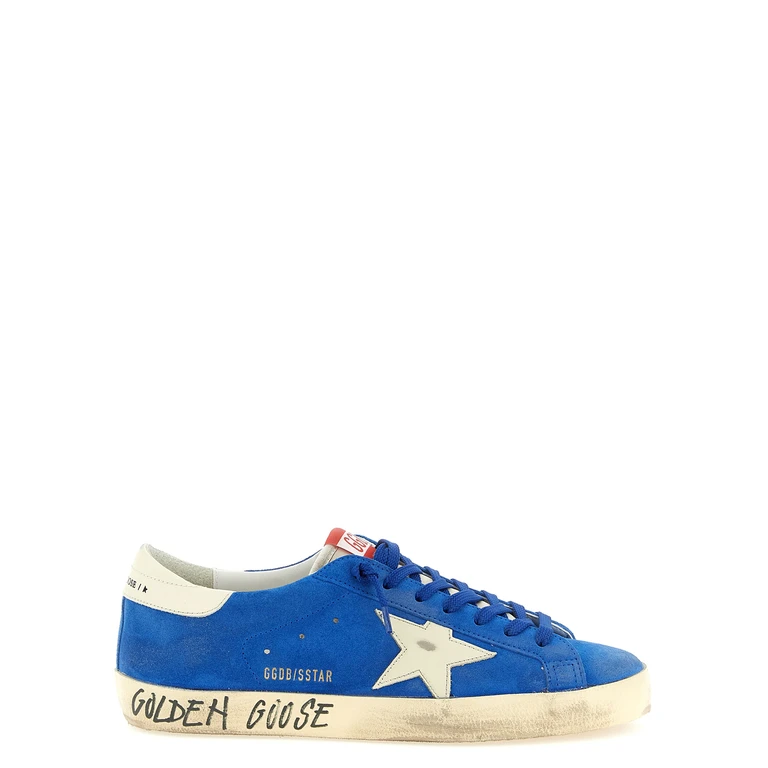 Blue Cowhide Athletic Sneakers - Men