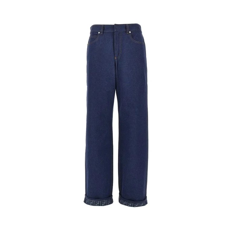 FENDI Wide leg jeans with FF back Woman 42